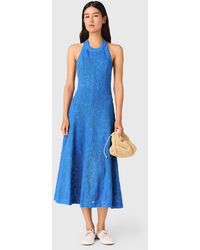 Maje - Robe Longue Dos Nu En Guipure - Lyst