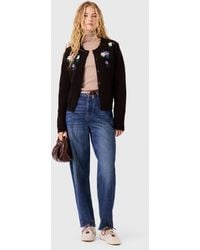 Maje - Cardigan With Floral Embroidery - Lyst