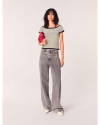 Maje - Wide-Leg Jeans With Chain-Link Belt - Lyst