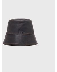 Maje - Distressed Leather Bucket Hat - Lyst