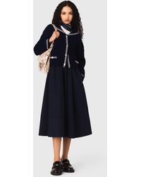 Maje - Striped Tailored Midi Skirt - Lyst