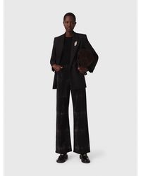 Maje - Wide-Leg Rhinestone Jeans - Lyst