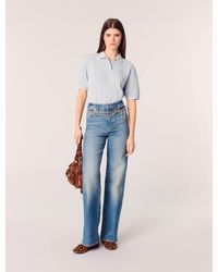 Maje - Jeans With Chain-Link Belt - Lyst