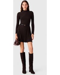 Maje - High-Neck Short Skater Dress - Lyst