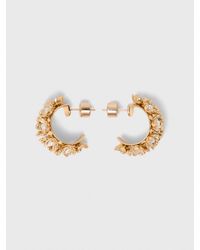 Maje - Rhinestone Flower Hoop Earrings - Lyst