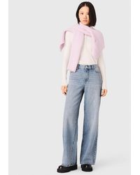 Maje - Wide-Leg All-Over Rhinestone Jeans - Lyst