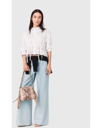Maje - Cotton Shirt With Rhinestones - Lyst