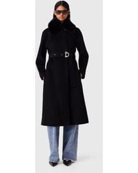 Maje - Double-Faced Coat With Removable Collar - Lyst