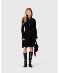 Maje - Short Knit Dress With Buttons - Lyst