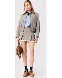 Maje - Checked Bomber Jacket - Lyst