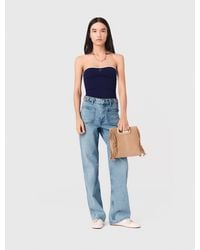 Maje - Contrast-Knit Bustier Top - Lyst