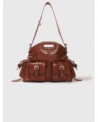 Maje - Sac Miss M Mini Cargo En Cuir Usé - Lyst