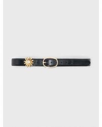 Maje - Leather Belt With Removable Jewel - Lyst