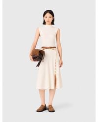 Maje - Ribbed Dress With Side Slit - Lyst