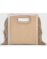 Maje - Suede And Fur-Effect M Bag - Lyst