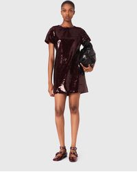 Maje - Sequin-Embroidered Short Dress - Lyst