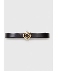 Maje - Leather Belt With Clover Logo - Lyst