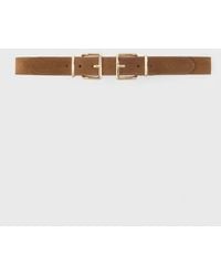 Maje - Double Buckle Suede Belt - Lyst