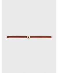 Maje - Slim Smooth Leather Logo Belt - Lyst