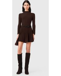 Maje - High-Neck Short Skater Dress - Lyst