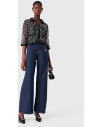 Maje - Floral Rhinestone Polo - Lyst