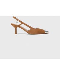 Maje - Metallic-Toe Suede Pumps - Lyst