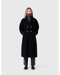 Maje - Long Double-Breasted Wool Coat - Lyst