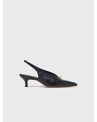Maje - Pointed Embossed Leather Slingbacks - Lyst
