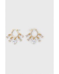 Maje - Goldfarbene Creolen Mit Strass - Lyst