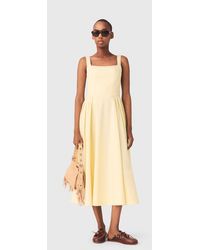 Maje - Flared Rhinestone-Trim Midi Dress - Lyst