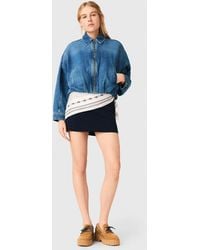 Maje - Denim Bomber Jacket - Lyst