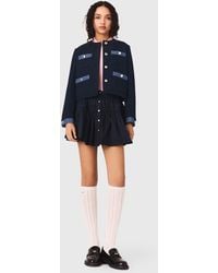 Maje - Tweed Jacket With Denim Trim - Lyst