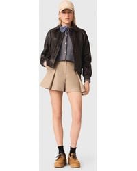 Maje - Cropped Leather Jacket - Lyst