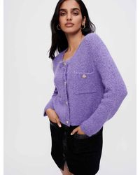 再入荷！】 WAX Solid cardigan PURPLE M WX-0241 カーディガン - www