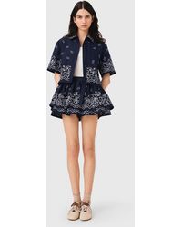 Maje - Short Embroidered Ruffled Skirt - Lyst