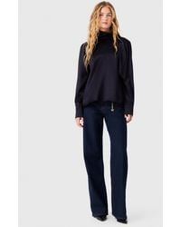 Maje - High-Neck Satin Top - Lyst
