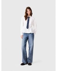 Maje - Shirt With Lace-Up Back - Lyst