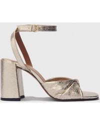 Maje - Metallic Leather Sandals With Heels - Lyst