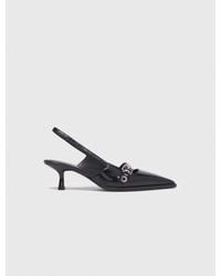 Maje - Leather Pumps With Eyelet Strap - Lyst