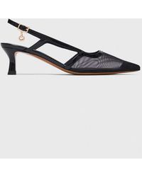 Maje - Leather And Mesh Slingbacks - Lyst