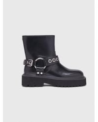 Maje - Leather Biker Boots - Lyst