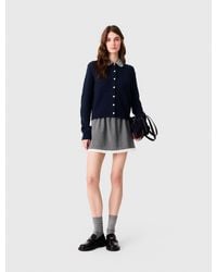 Maje - Cardigan With Poplin Collar - Lyst