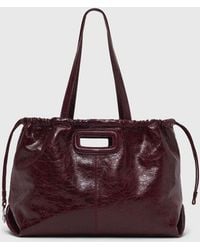 Maje - Crackled Leather M Tote Bag - Lyst
