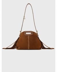 Maje - Topstitched Suede Miss M Mini Bag - Lyst
