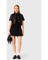 Maje - Cropped Leather Jacket - Lyst
