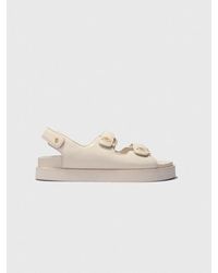 Maje - Flat Leather Sandals - Lyst