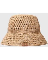 Maje - Crochet Raffia Bucket Hat - Lyst