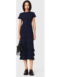 Maje - Knit Maxi Dress With Ruffles - Lyst
