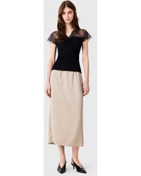 Maje - Jersey Top With Lace Trim - Lyst