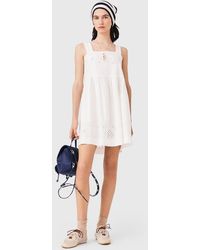 Maje - Short Dress With Lace Trim - Lyst